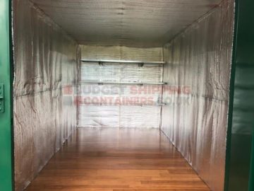 inside of a 2x4m flat pack contianer, with insulation kit full fitted