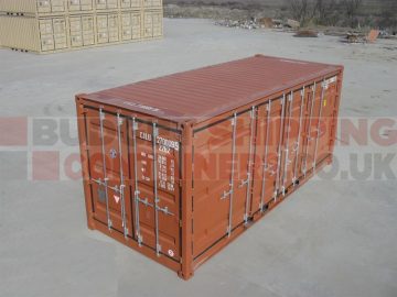 used 20ft side opening container, side door, end door and roof view.