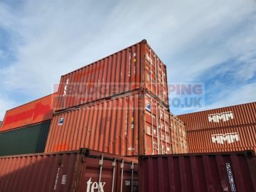 Used containers in stack