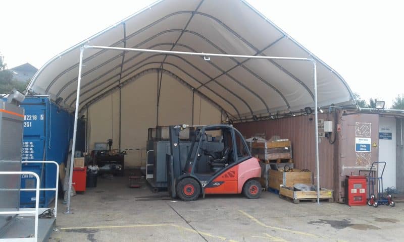 Container canopy installation