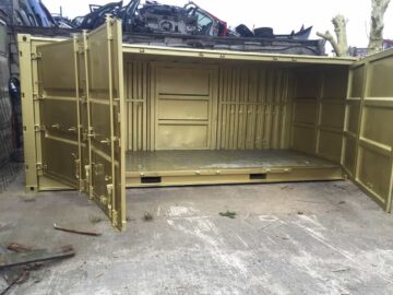 repainted gold side opening container
