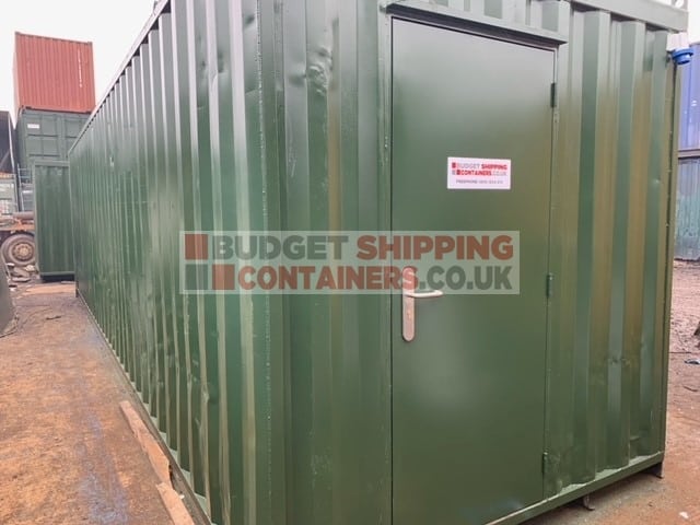 Secure personnel door on a shipping container