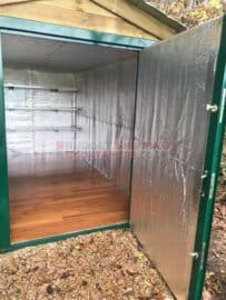 Inside a flatpack container with insulation
