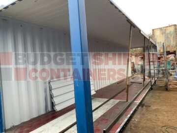 exterior of 40ft hc container with side and ends cut out