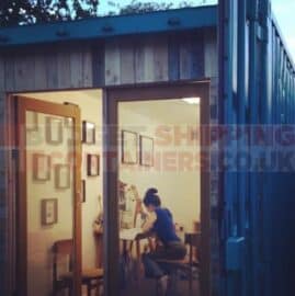 Shipping container with an office inside