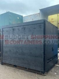 10' container with black timber cladding