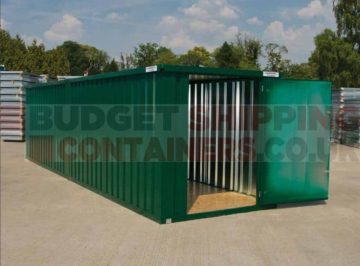 linked flat pack storage containers creating an 8m long unit