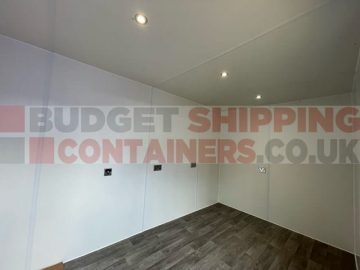 Internal picture showing Lino flooring and Melamine walls