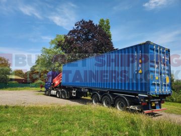 This is the Artic lorry making its way to the staging area getting into position to offload the 40ft container where it needs to go.