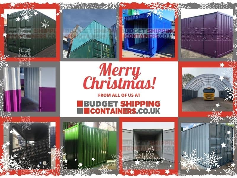 Christmas ecard Budget Shipping containers