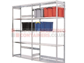 Galvanised racking for shipping containers
