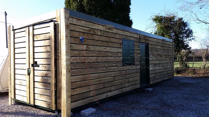 40ft timber cladded shipping container office
