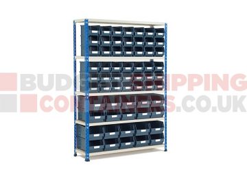 lot of small product bins in a shelving option