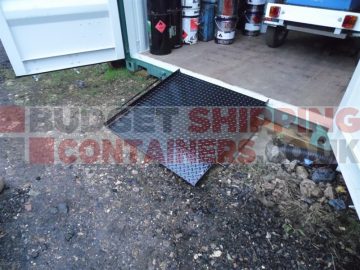 Shipping Container Ramp in use on a shipping container